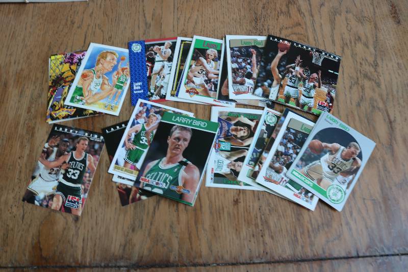 lot 111 image: 50 Larry Bird cards...