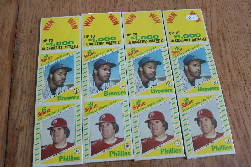 lot 122 image: 4 1982 squirt baseball set...