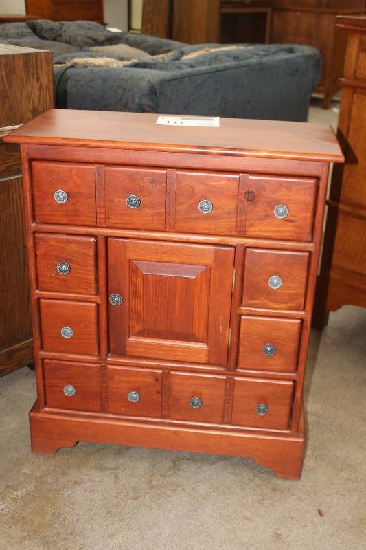 lot 16 image: 1-Door 7-Drawer Wood Dresser