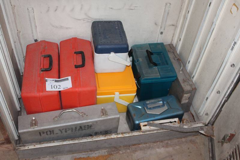 lot 102 image: Empty Plastic Cases, Tool Boxes