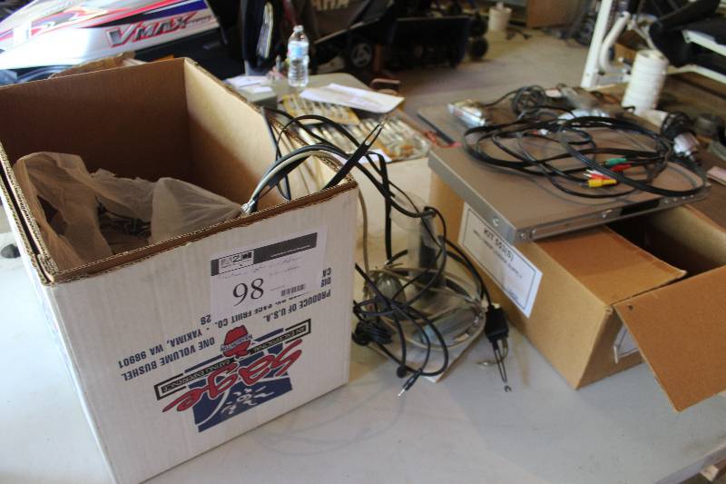 lot 98 image: Electronics Including Magnavox DVD Player, 2-Microphones, Magnavox Video Signal Amplifier, And More