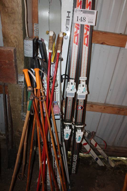 lot 148 image: Snow Ski Equipment Includes 3-Sets of Skis, 6-Sets of Poles
