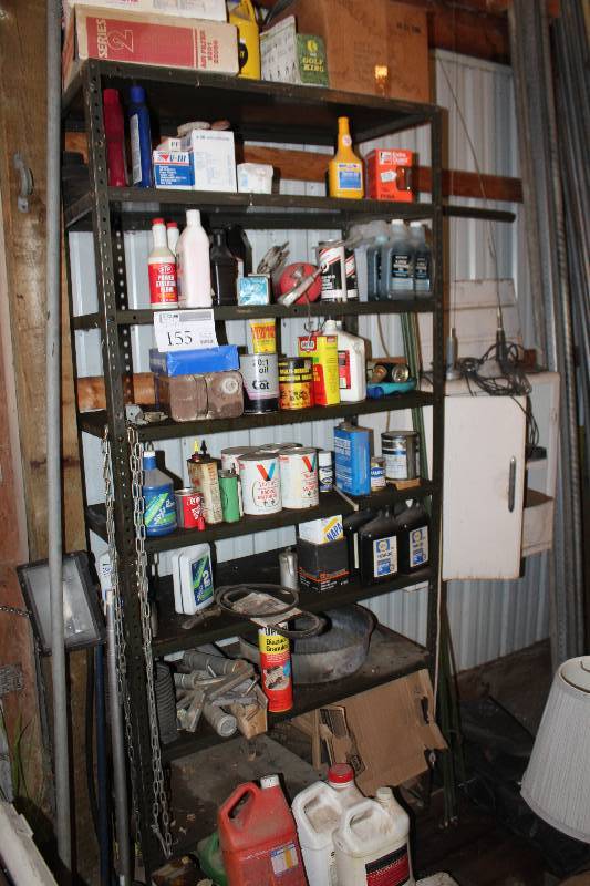 lot 155 image: Shelf w Contents Includes Automotive Fluids