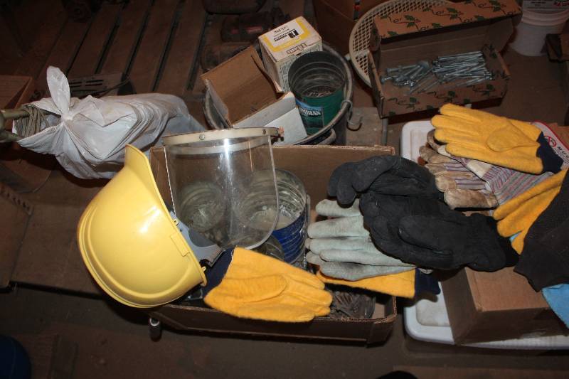 lot 175 image: Gloves, Nails, Hard Hat
