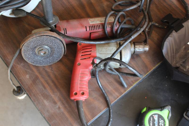 lot 279 image: Lot of (2) Milwaukee Tools Heavy Duty 4.5in. Sander-Grinder, Drill