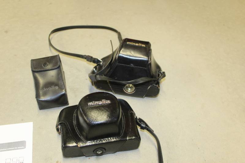 lot 295 image: Minolta Super 3 Circuit SLR Camera w Case, Minolta SRT101 SLR Camera w Case, Minolta Auto 25 Flash Unit