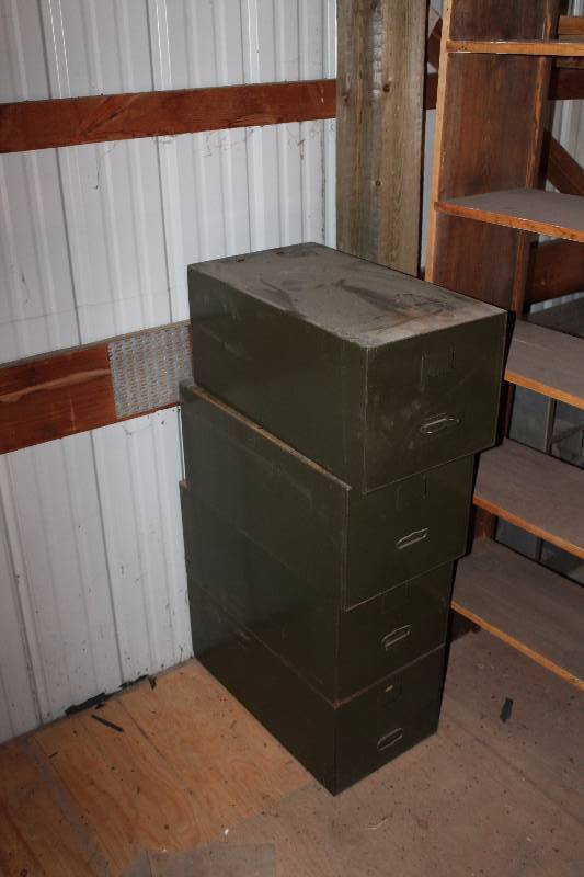 lot 194 image: Lot of (4) 1-Drawer Metal File Cabinets