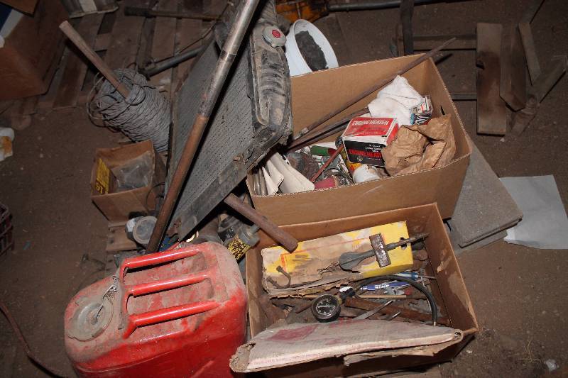 lot 222 image: Pallet Lot Includes Radiator, Tank, Wire, Hardware, And More