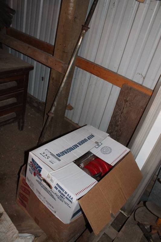lot 225 image: Exercise Equipment Includes 2-Boxes of Free Weights, Press Bar