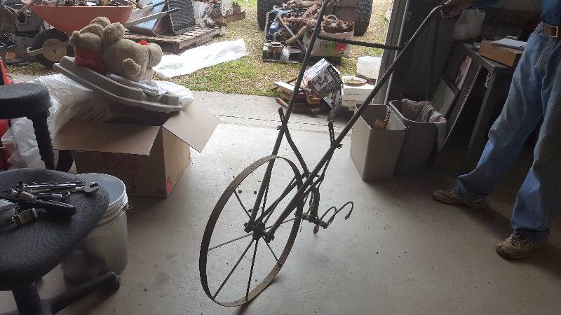 lot 12A image: Vintage Cultivator, Adjustable Depth, Steel Wheel and Construction.
