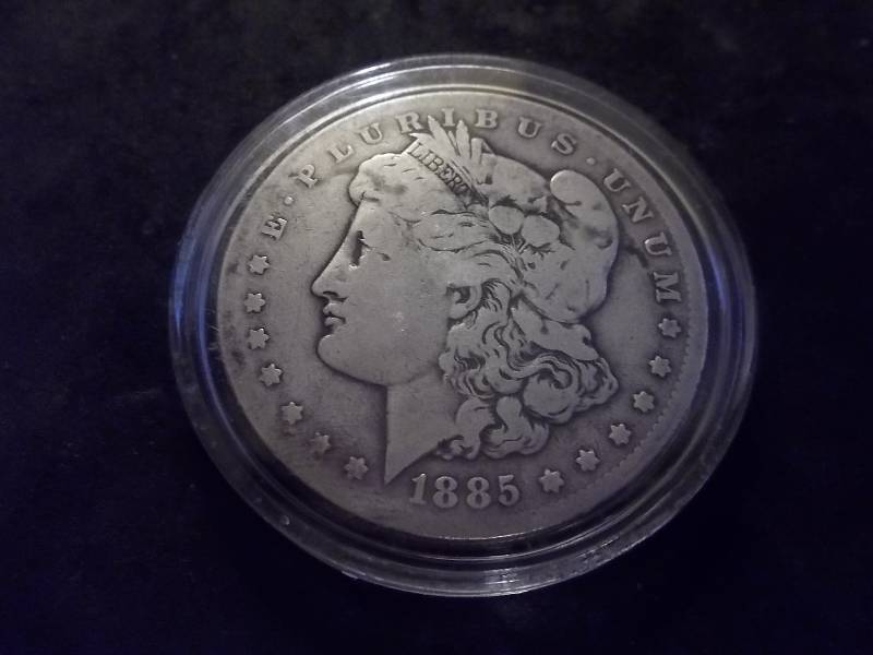 1885 CC  Morgan Silver Dollar (Very High Value- Fine $500.00 Wholesale Grey Sheets)