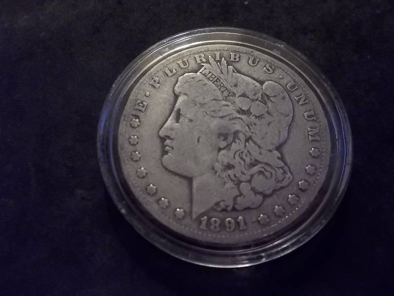 1891 CC  Morgan Silver Dollar ( High Value- Fine $90.00 Wholesale Grey Sheets)