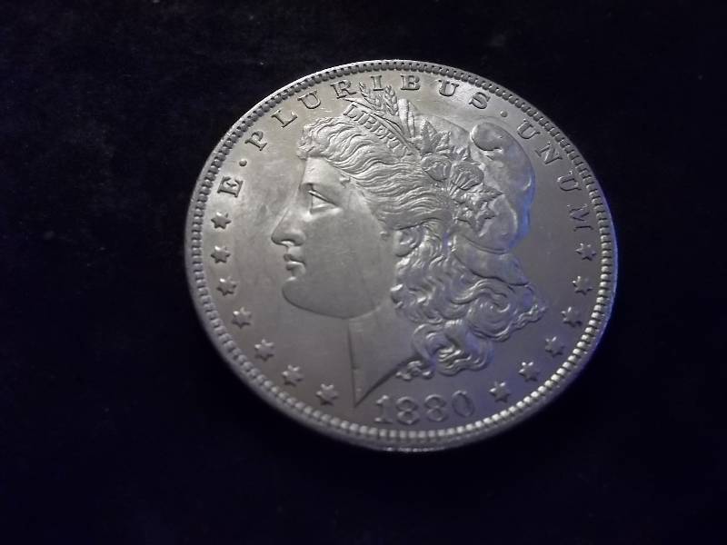 1880 Micro O  Morgan Silver Dollar Very High Grade MS