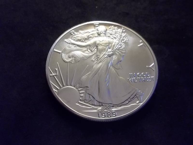 1989 US Silver Eagle 1 Oz. Pure Silver 99.9 Fine Unc