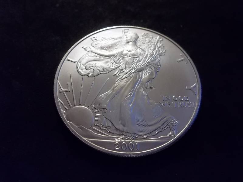 2001 US Silver Eagle 1 Oz. Pure Silver 99.9 Fine Unc