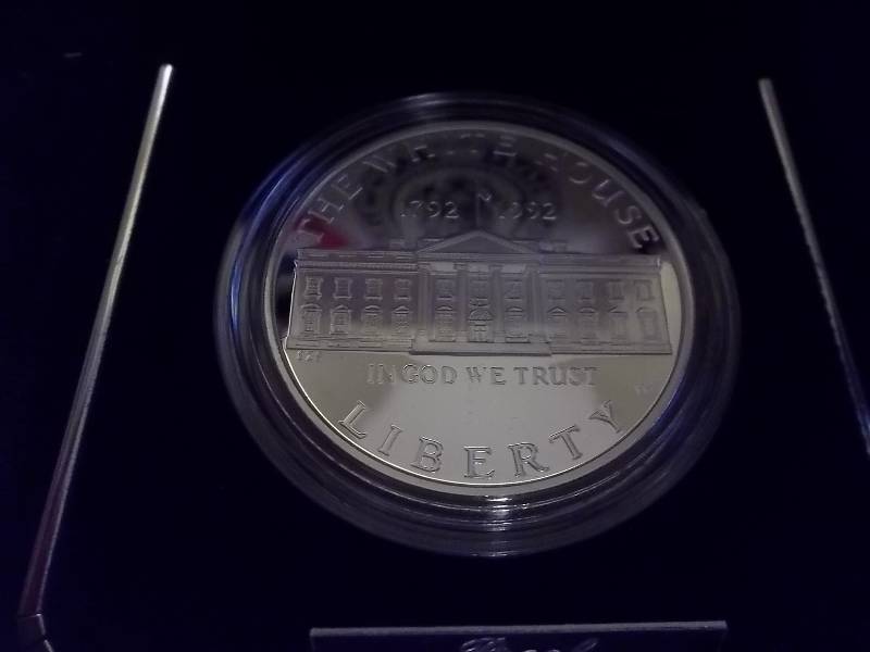 1992 White House 200th Year Anniversary Unc Silver Dollar Proof In Case & COA