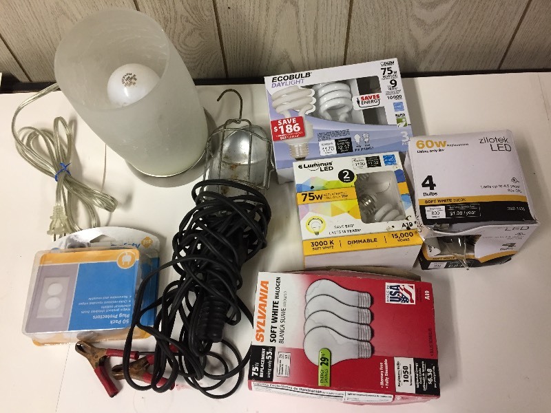 lot 79 image: Light Bulbs, Lamp, Trouble Light