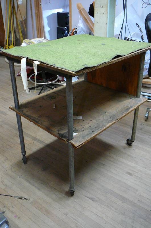 lot 378 image: Metal, Wood Work Rack with Casters