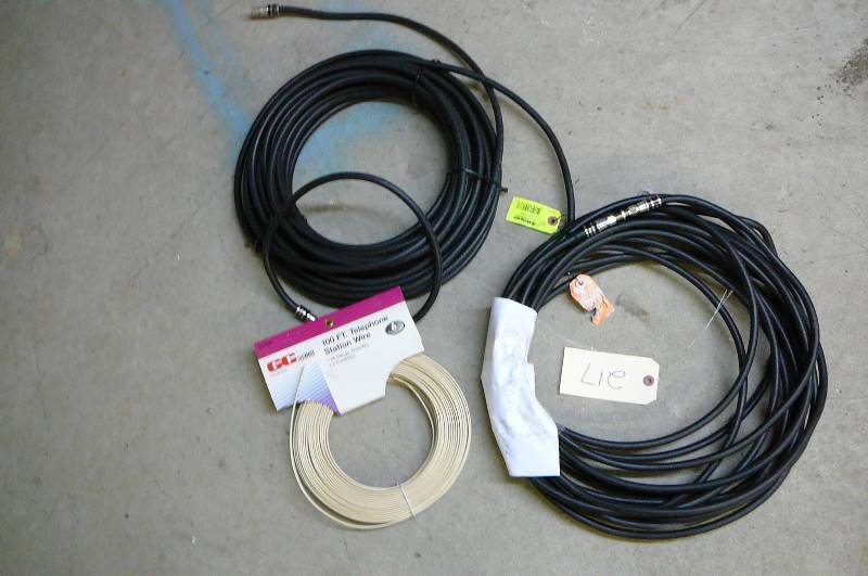 lot 217 image: 125 Coax Cable, 100 Telephone cord