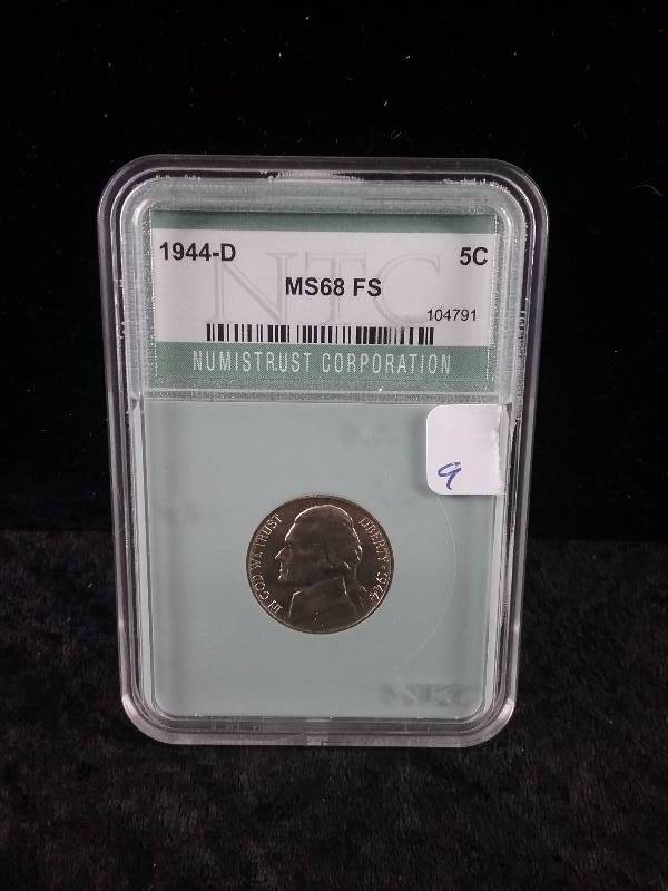 NTC MS68 1944D Jefferson Nickel with Full Steps, First Strike