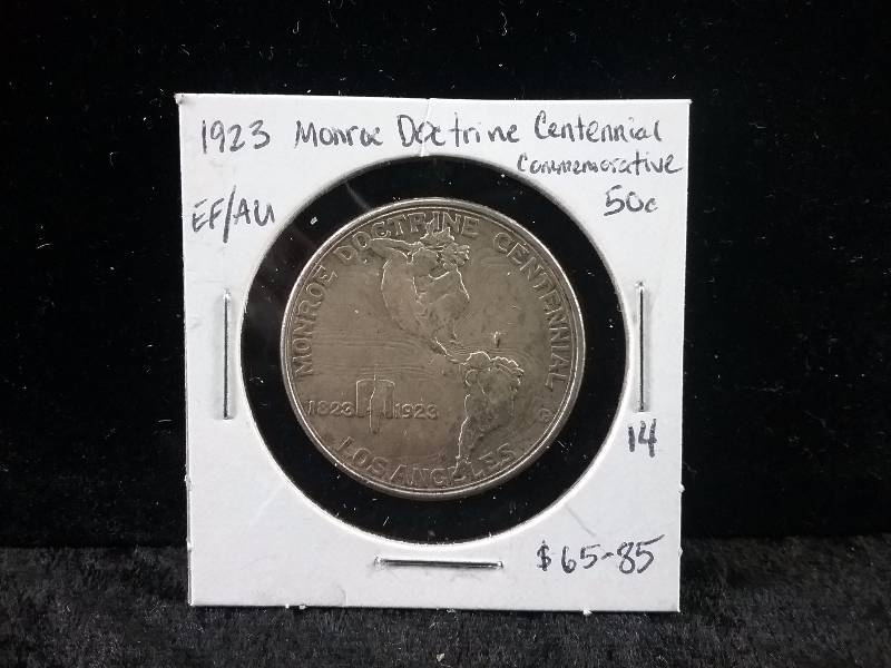 1923 EFAU Monroe Doctrine Centennial Half Dollar, Very Nice Details (Redbook value $65-$85)