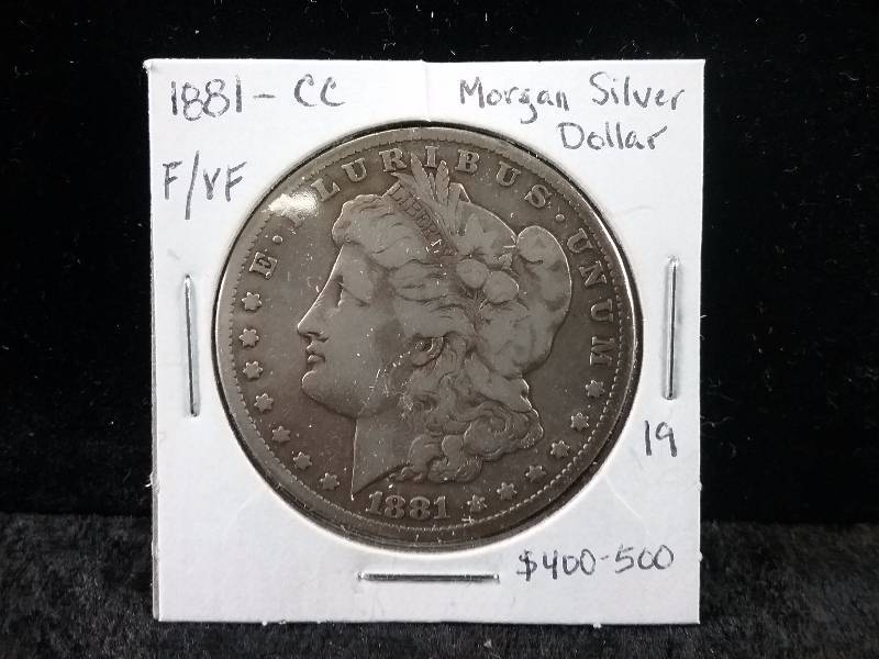 1881 Carson City Morgan Silver Dollar, FVF, Very rare, Lowest mintage of all Morgan Dollars (Redbook value $400-$500)