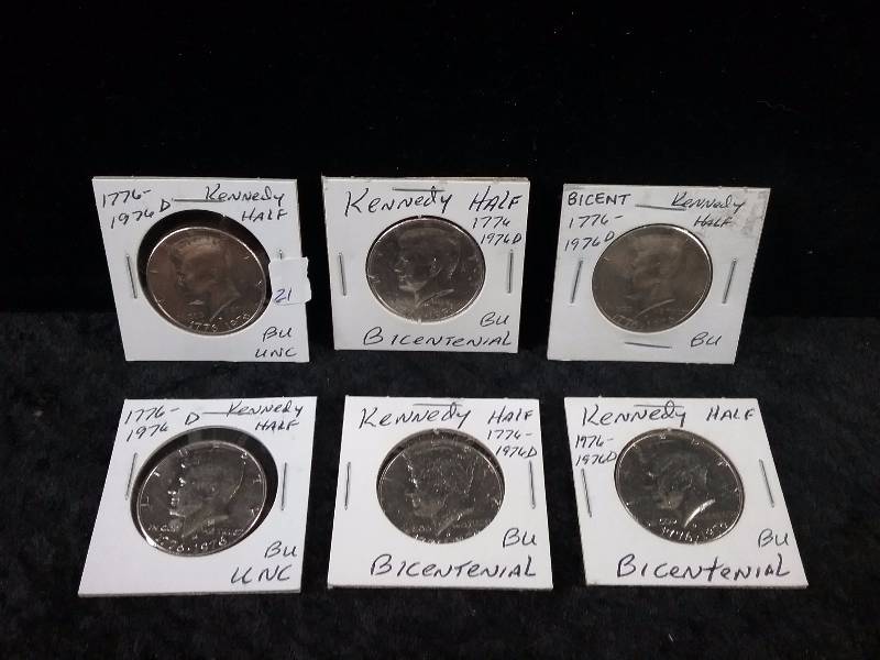Lot - (6) 1776-1976 BU Bicentennial Kennedy Half Dollars