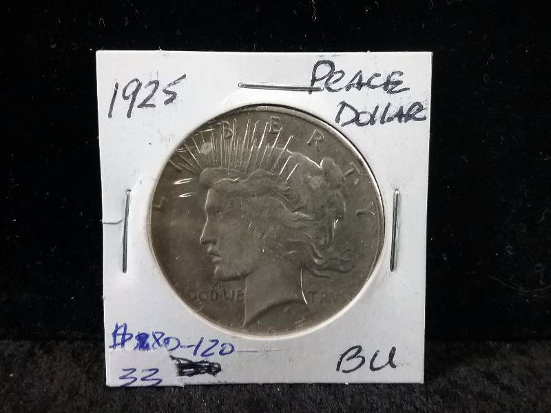 1925 BU MS65 Peace Silver Dollar, Stunning, (Redbook value $80-$120)