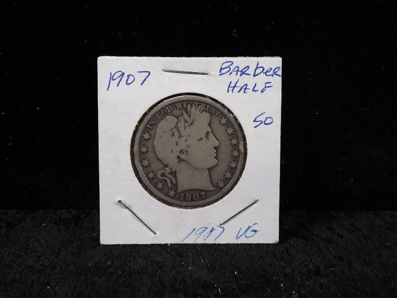 1907 VG Barber Half Dollar