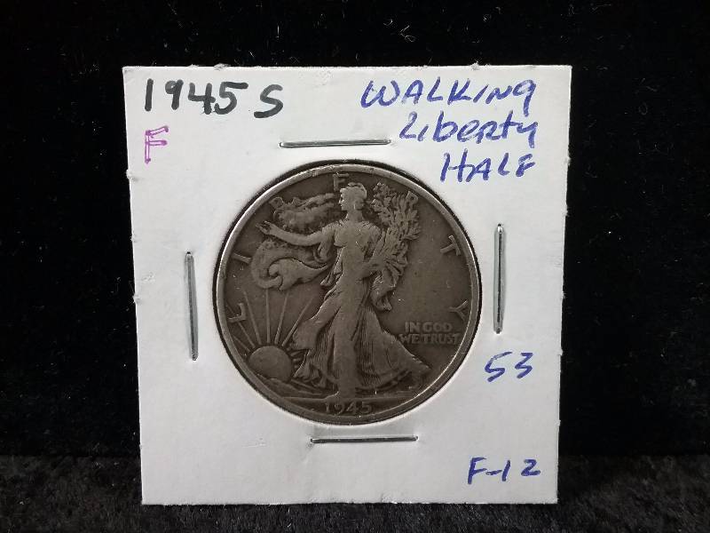 1945-S F12 Walking Liberty Half Dollar, Very nice