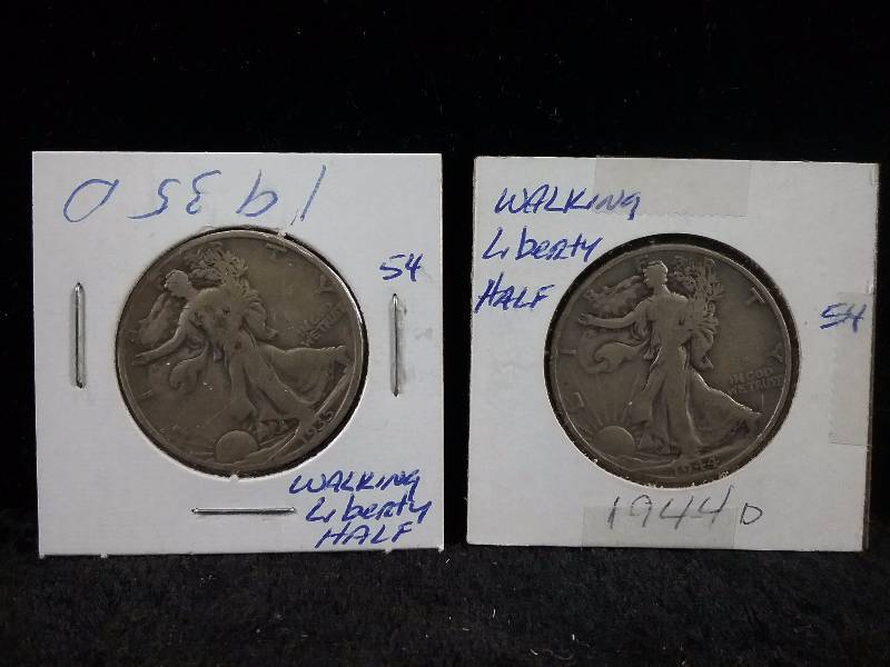Lot - 1935-D & 1944-D Walking Liberty Half Dollars