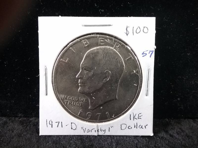 1971-D MS65 Variety 1 Eisenhower Dollar (Redbook value $100)