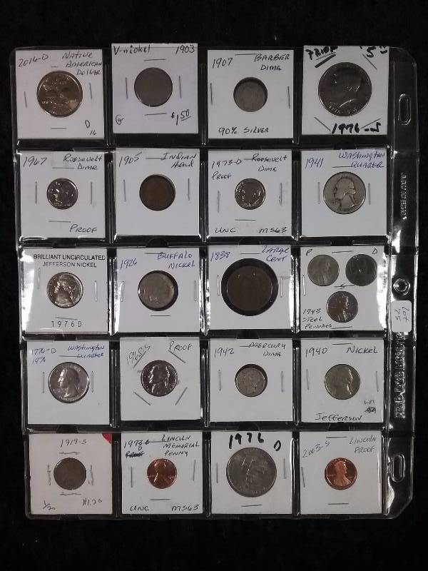 Sleeve of 20 Misc Coins - Great mix of coins