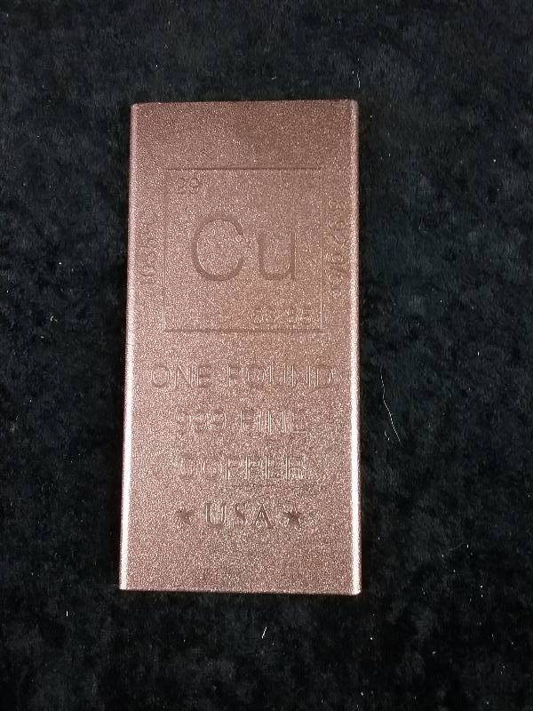1lb .999 Fine Copper Bar