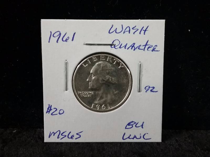 1961 BU UNC Washington Quarter