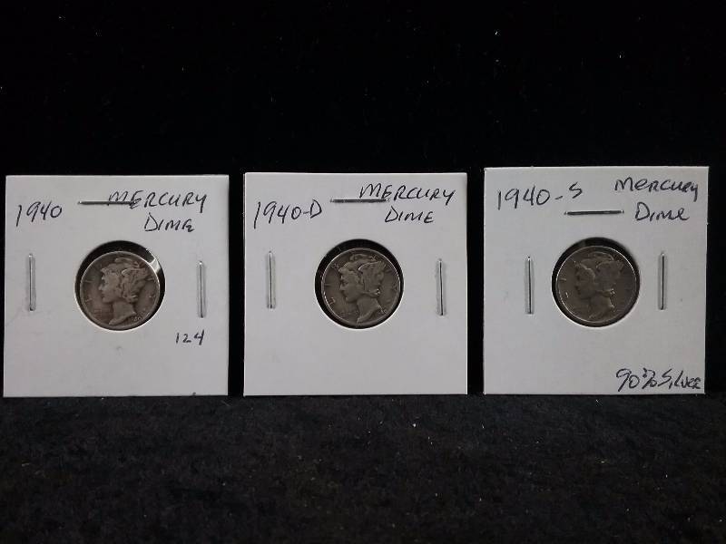 1940 P,D,S Mercury Dimes