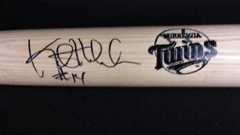 lot 15 image: Kent Hrbek Autographed Louisville Slugger Twins Baseball Bat