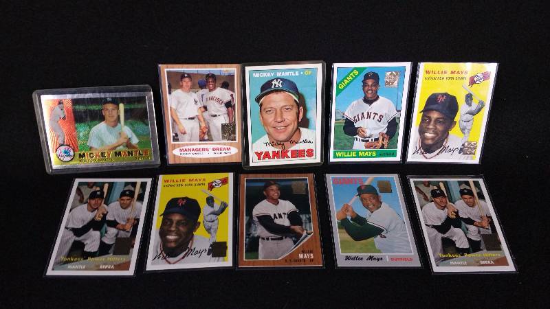 lot 43 image: Mickey Mantle, Willie Mays, Yogi Berra Topps Baseball Cards