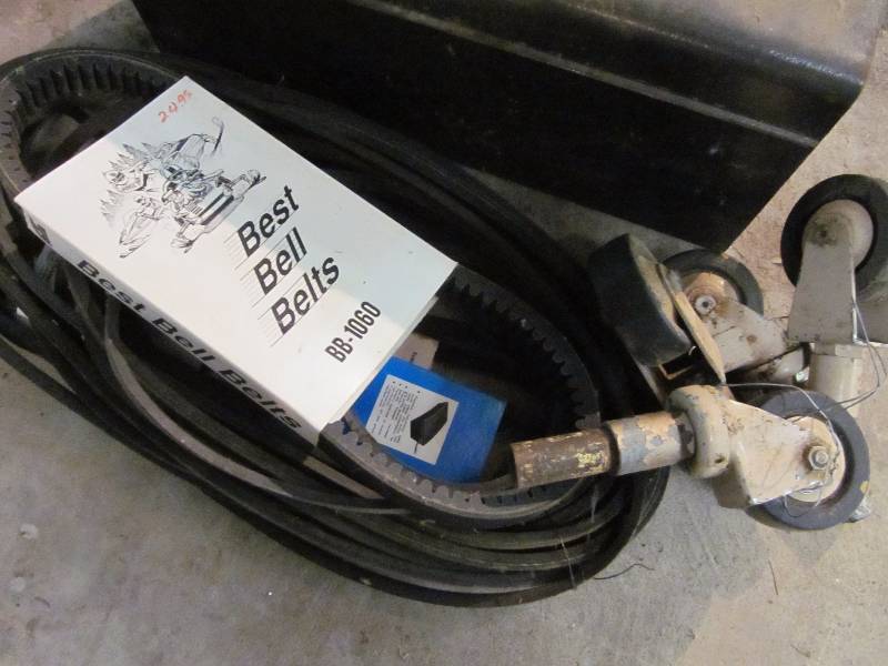 2 Pipe Clamps, Files, Tool Box, Belts, Pipe Threader, & Set of casters