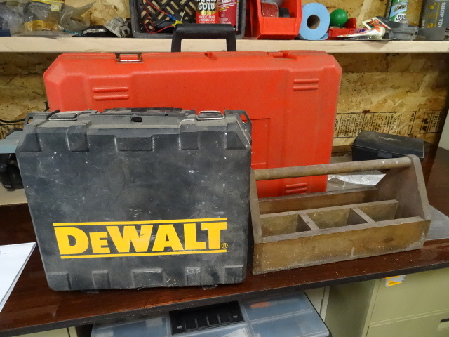 lot 108 image: 2 Empty Plastic Tool Boxes, 1 Vintage