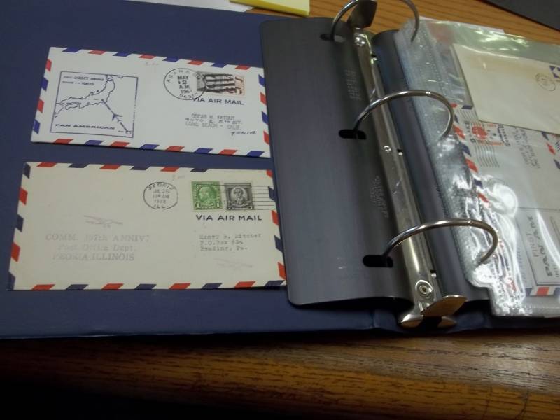 lot 4 image: First Day Issue Air Mail Stamps with Binder and other stamps