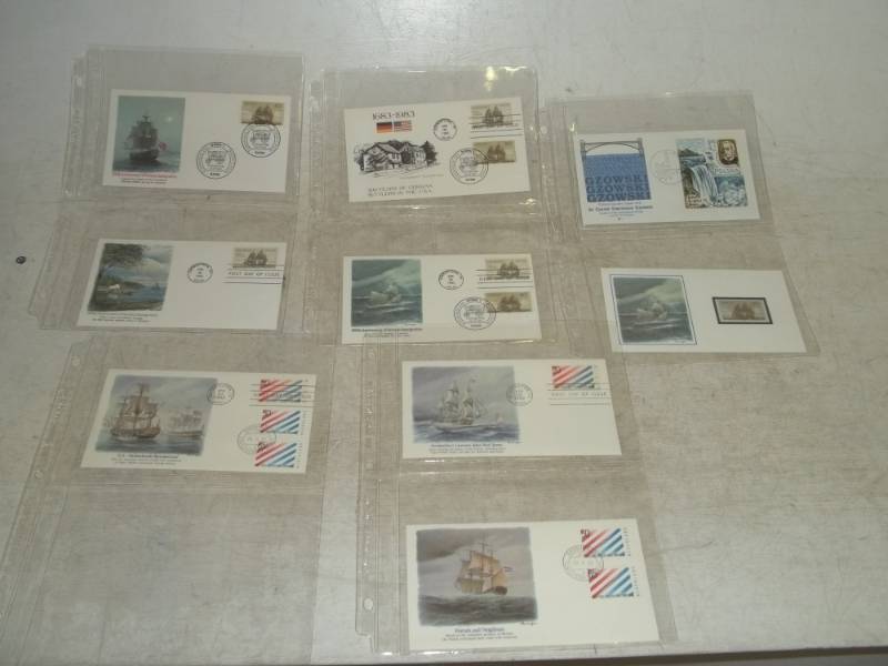 lot 58 image: 9 Assorted First Day Issue Ship Stamps