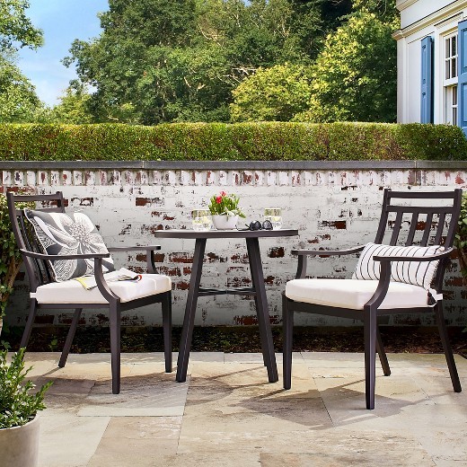 lot 36 image: New Fairmont 3-Piece Steel Patio Bistro Set - Threshold