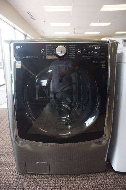lot 5 image: New - Scratch & Dent LG Model # (WM9000HVA) Front-Loading Washer - Graphite Steel Color - Tested Works - MSRP $ 1899.99