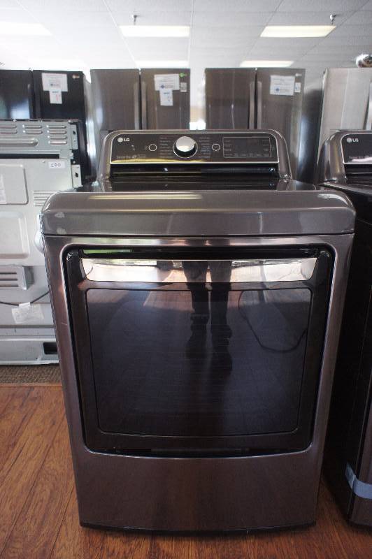 lot 9 image: New - Scratch & Dent LG Model # (DLEX7600KE) - Front-Loading Electric Dryer - Black stainless Steel - Tested Works - MSRP $ 1199.99