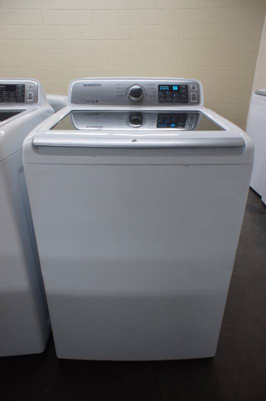 lot 11 image: Scratch and Dent - Samsung Model # (WA45H7000AW) Top-Loading Washer - 4.5 cu ft - White Color - Tested Works - MSRP $899.99