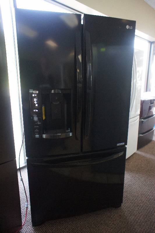 lot 3 image: New  - Scratch & Dent LG Model # (LFX28968SB) French Door Refrigerator - 35.7 - 27.6 cu ft - Smooth Black Color - Tested Works - MSRP $ 2999.99