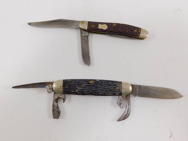 lot 53 image: Stag Handle Pocket Knives