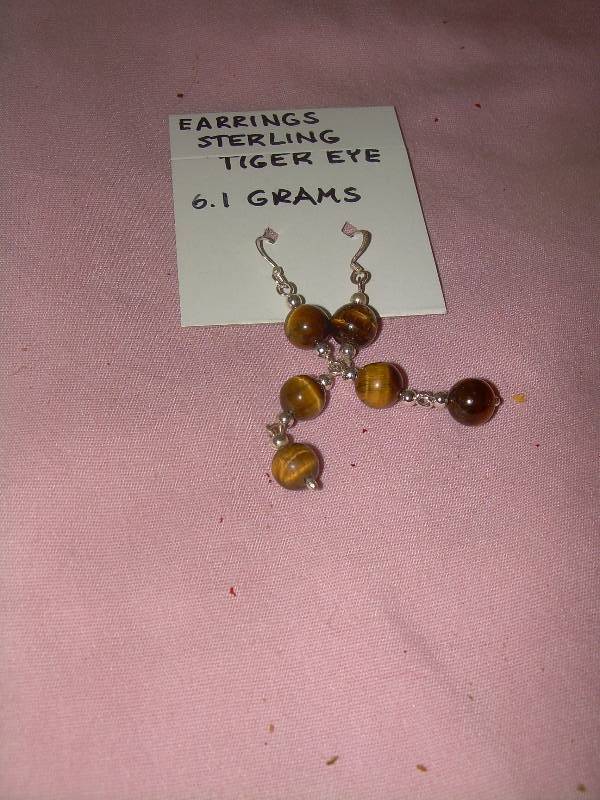 STERLING TIGER EYE EARINGS