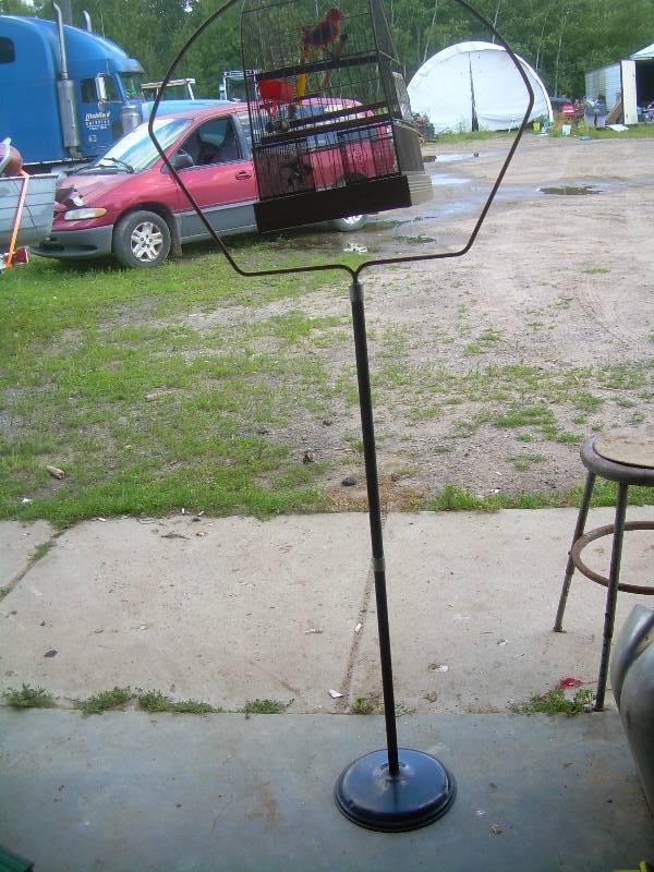 VINTAGE BIRD CAGE AND STAND